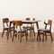 Baxton Studio Euclid Mid-Century Modern Grey Fabric and Walnut Brown Finished Wood 5-Piece Dining Set 184-11647-11644-Zoro - alternate 6